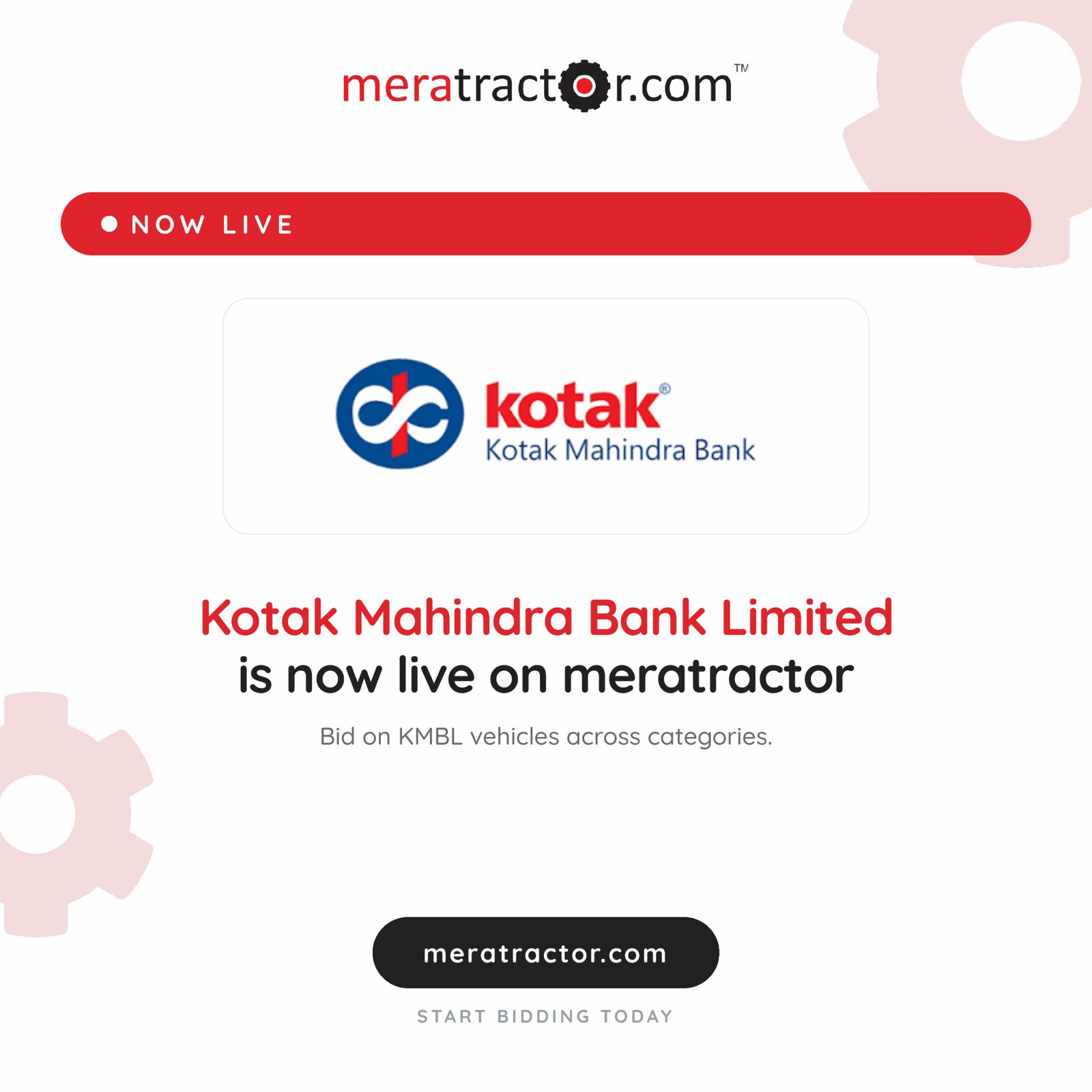 Kotak Mahindra Bank Limited is now live on meratractor